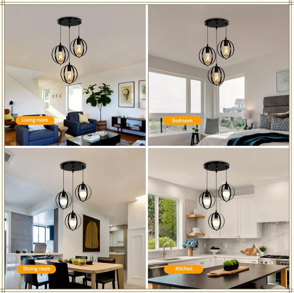 3in1 Double Ring Hanging Lamp