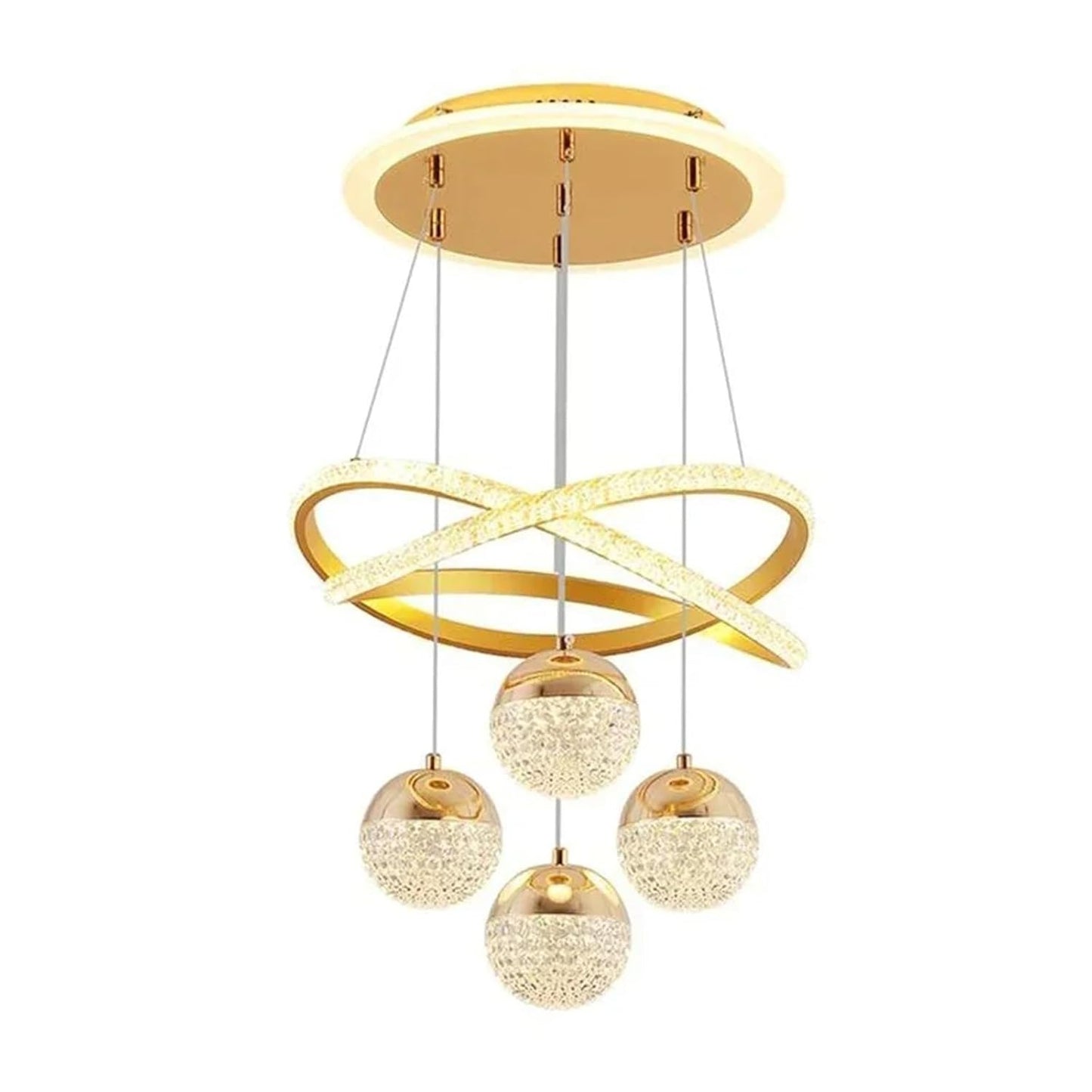 Modern Minimalist Curve Acrylic Ball LED Chandelier
