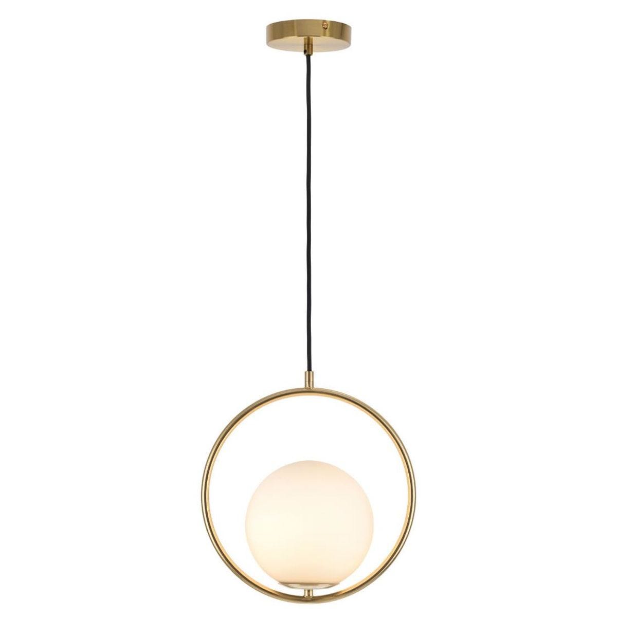 Circle-Shaped Hanging Light with Globe