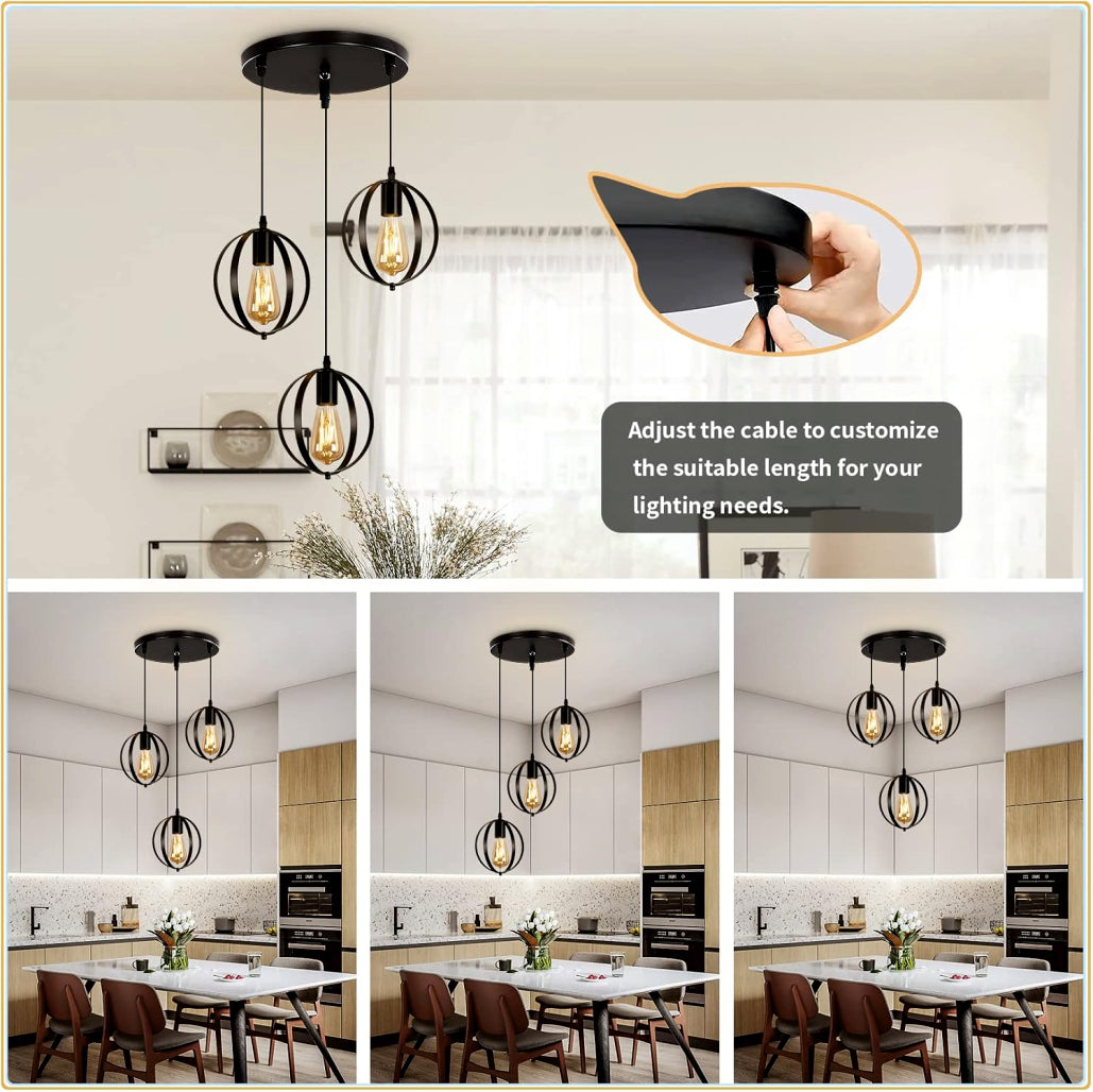 3in1 Double Ring Hanging Lamp
