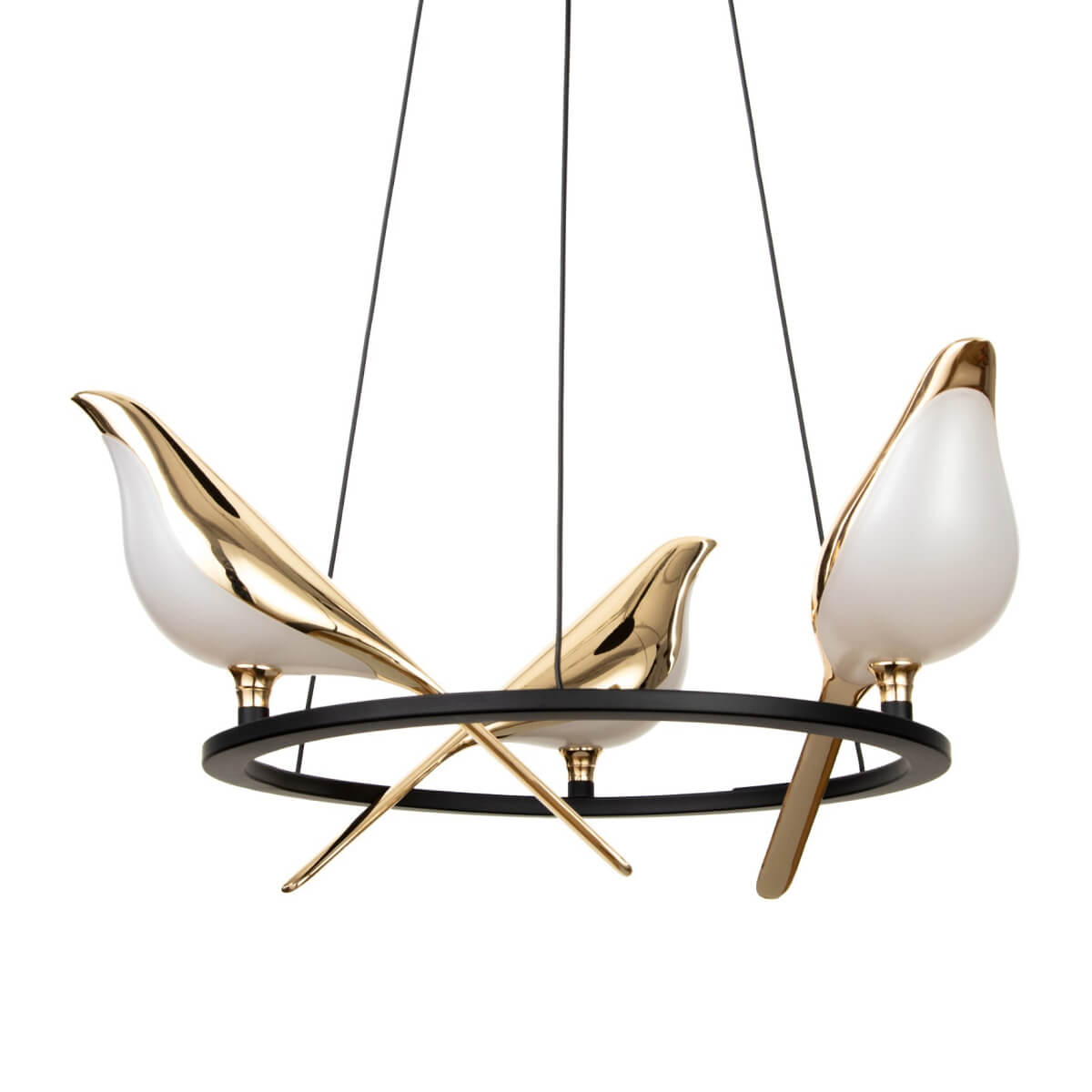 Bird Chandelier Light Modern Round LED Pendant Lamp (3 Birds)