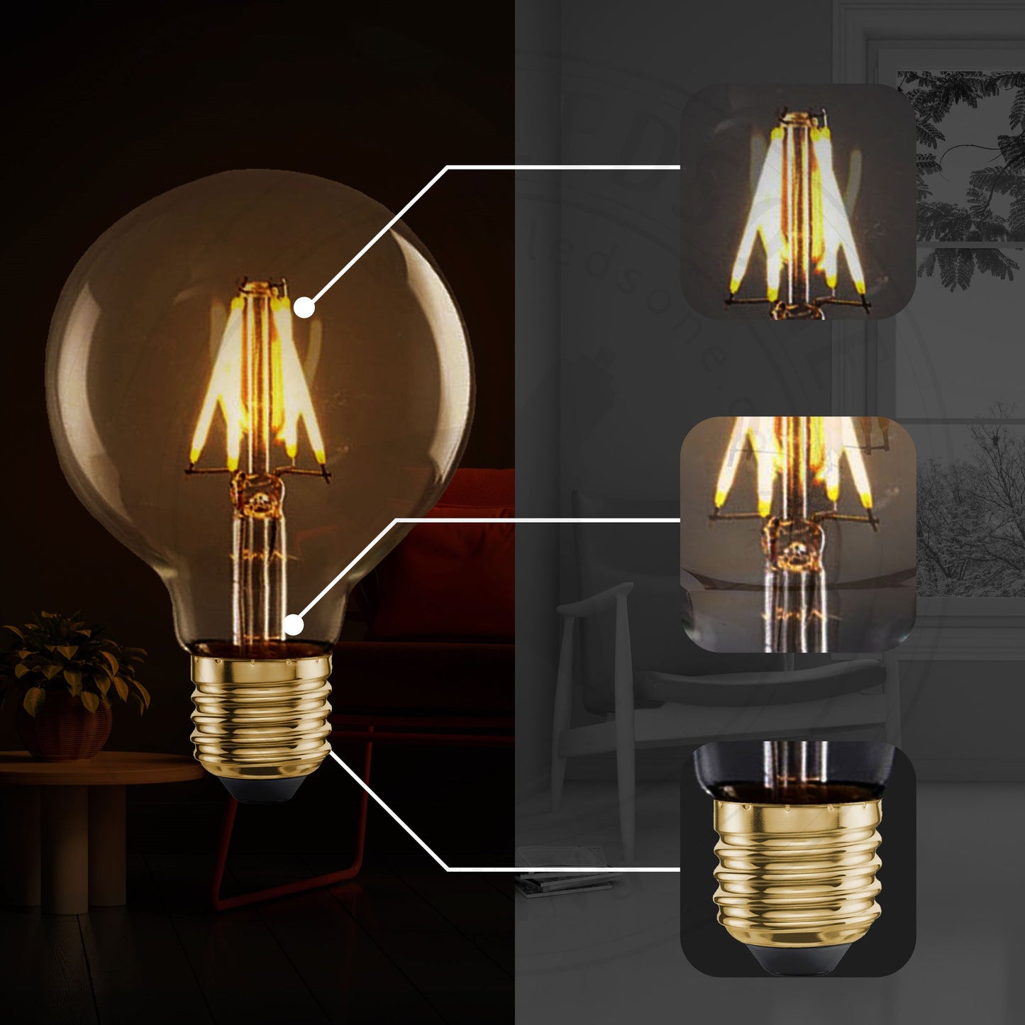 4 watt Filament Bulb | G 95