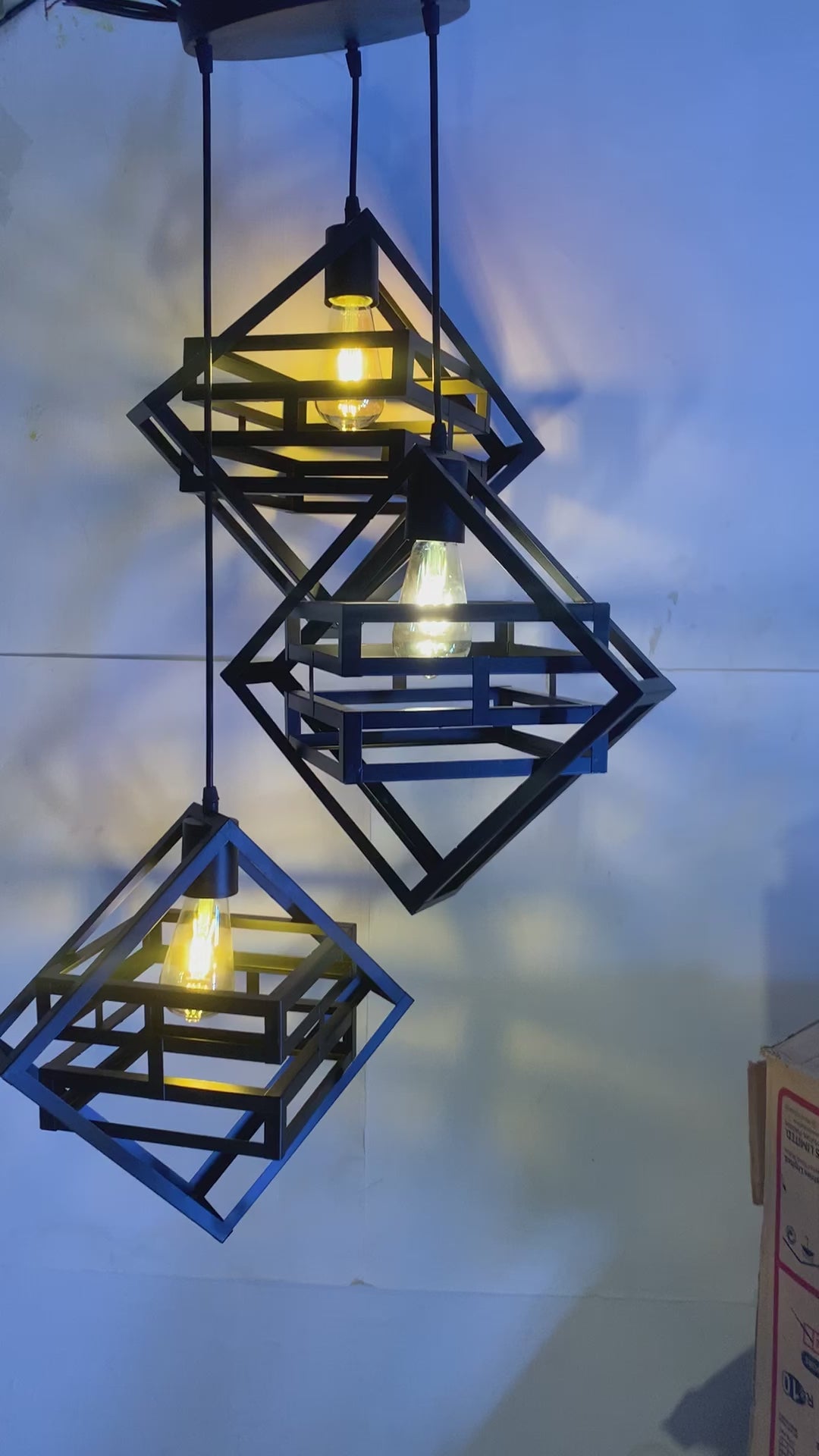 3in1 Creative Double Box Hanging Lamp