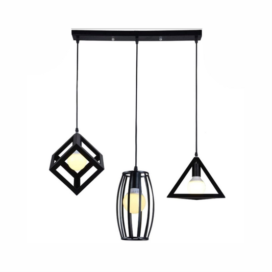 3in1 Combo Hanging Lamp in Flat Base