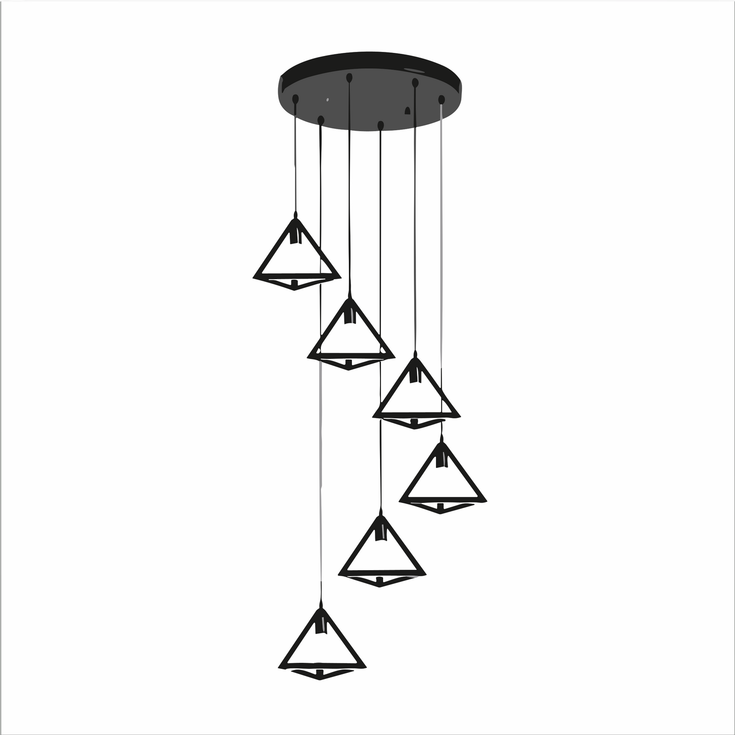 6in1 Triangle Hanging Lamp