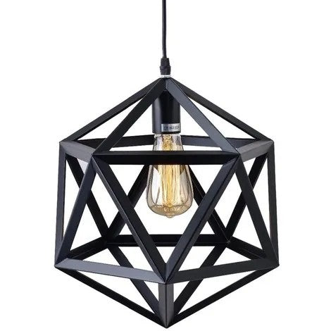 3in1 Hexagon Hanging Lamp in Flat Base