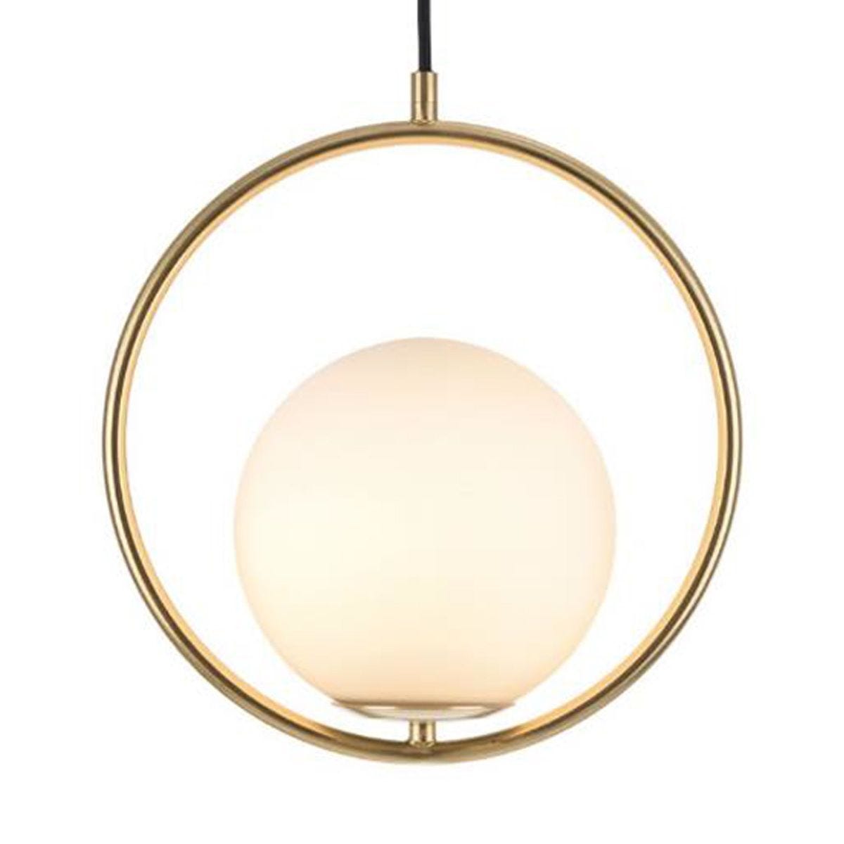 Circle-Shaped Hanging Light with Globe