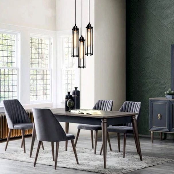 3in1 Retro Iron Black Industrial Style Pendant Light
