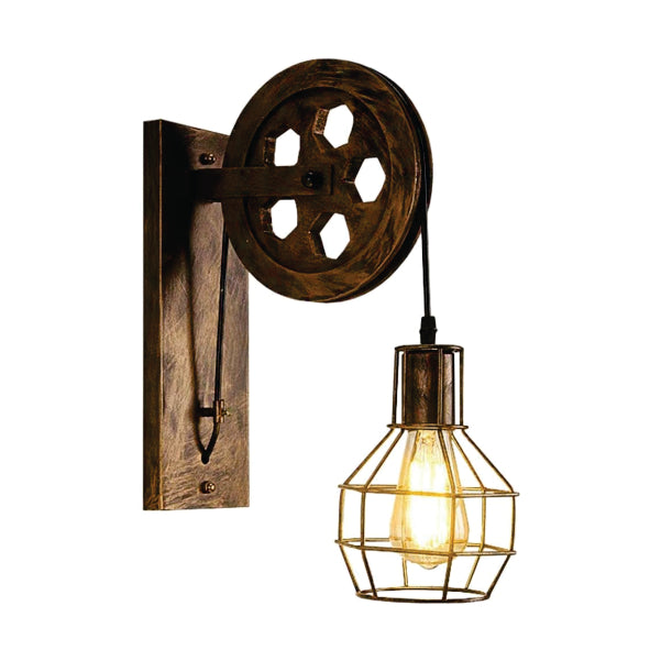 Nest Wall Lamp with Pulley Wheel Design