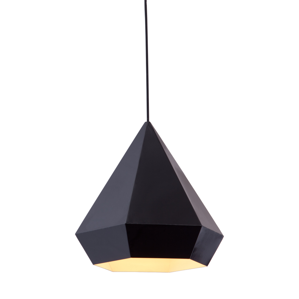 Black Geometric Hood Hanging Lamp