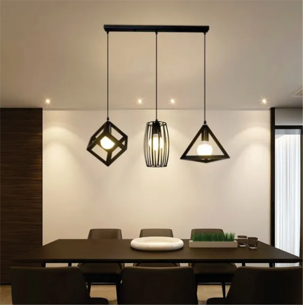 3in1 Combo Hanging Lamp in Flat Base