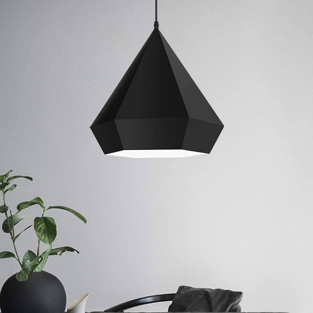 Black Geometric Hood Hanging Lamp