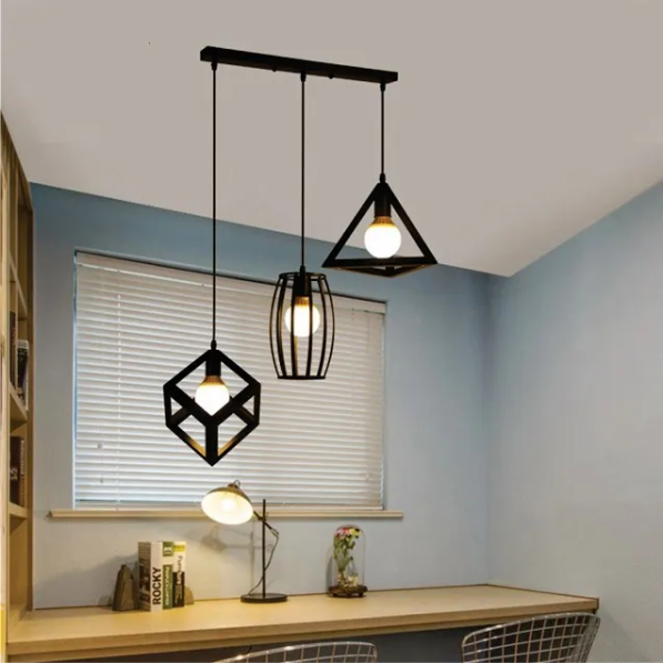 3in1 Combo Hanging Lamp in Flat Base