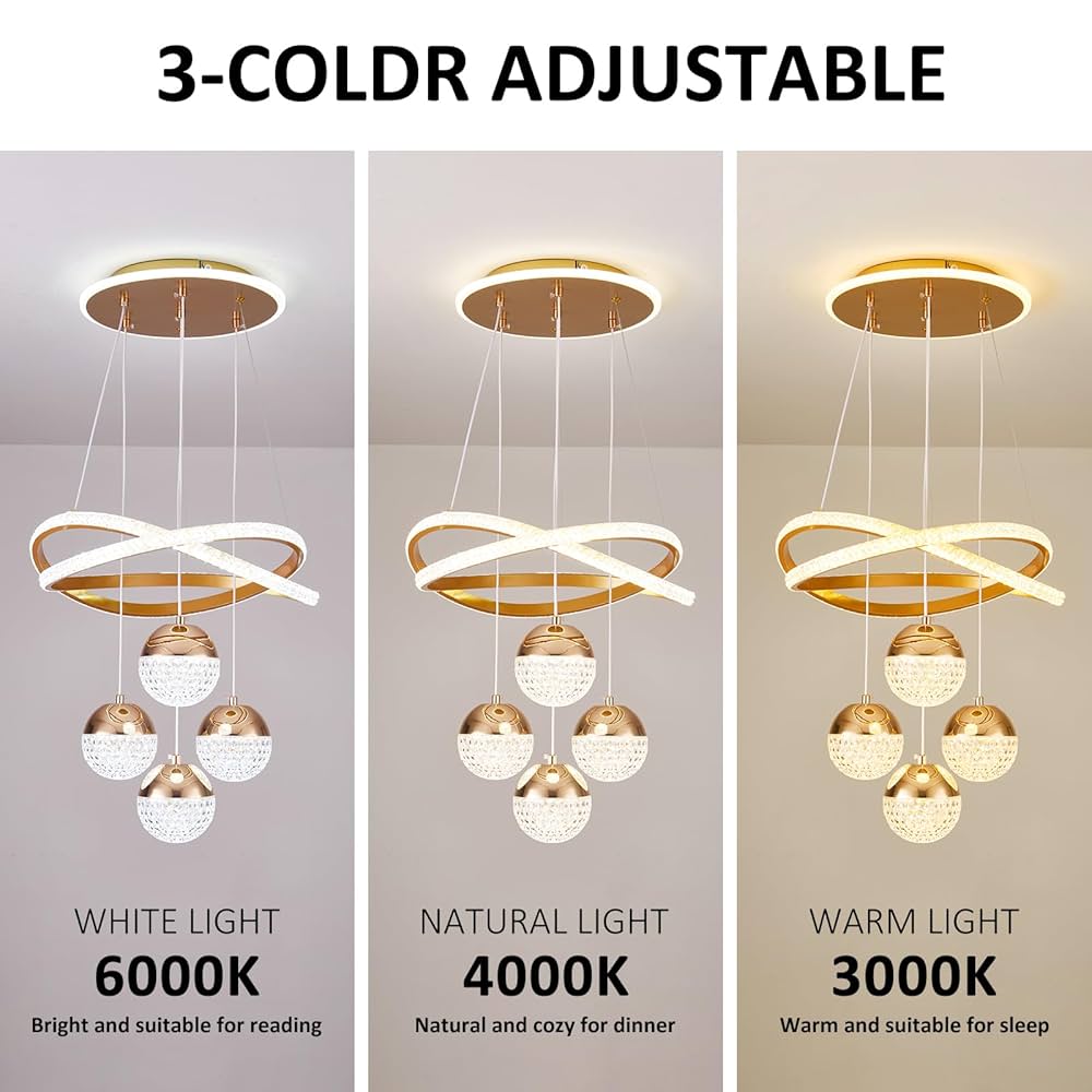 Modern Minimalist Curve Acrylic Ball LED Chandelier