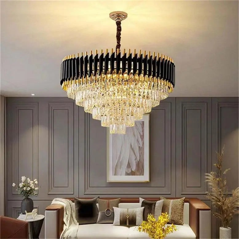 Black Golden Crystal Chandelier