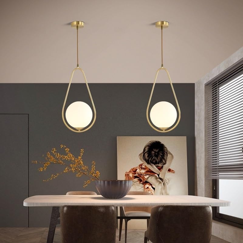 Drop-Shape Hanging Light with Globe
