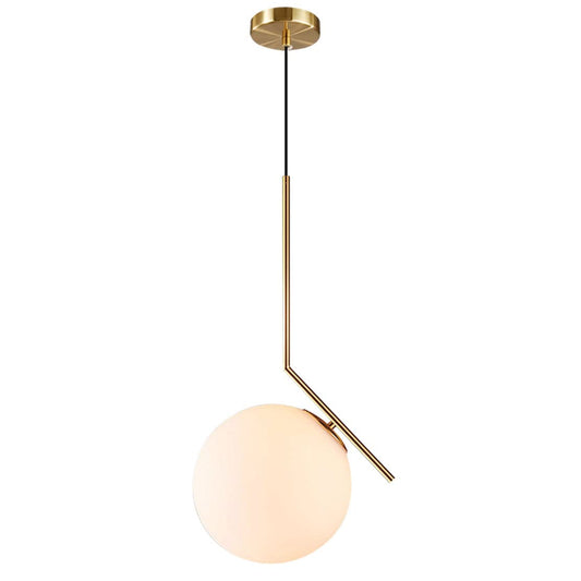 L-Shape Hanging Light with Globe