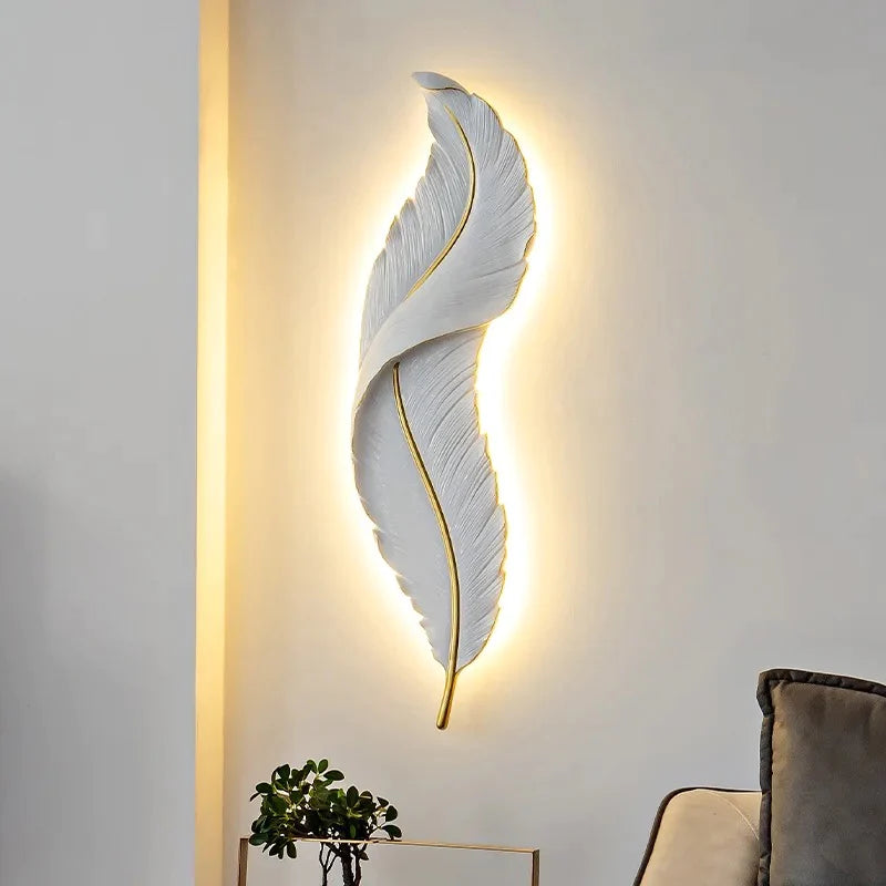 White Leaf Wall Light