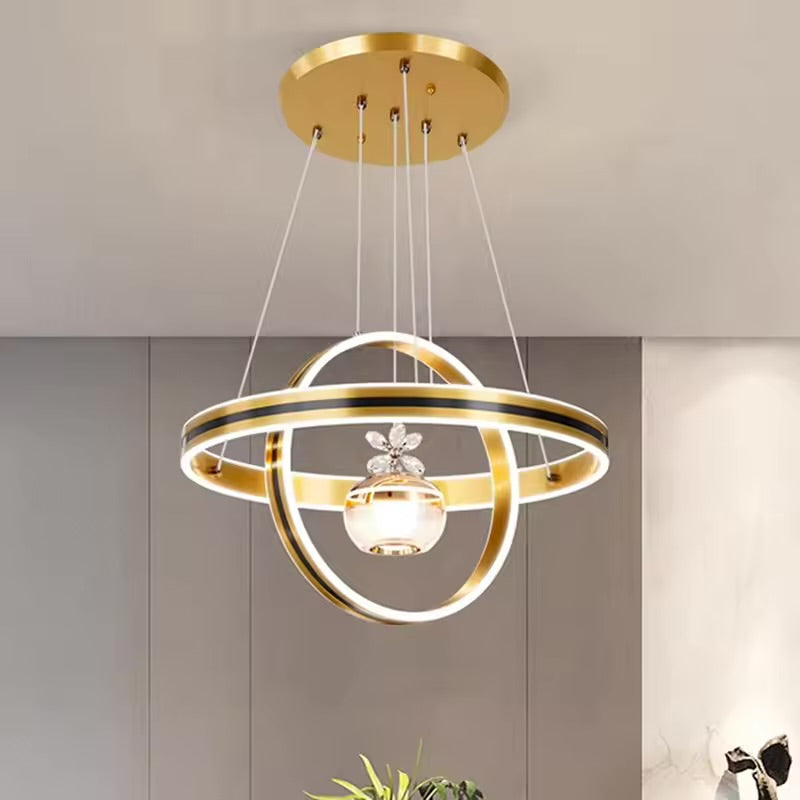 Modern Golden Circular Chandelier