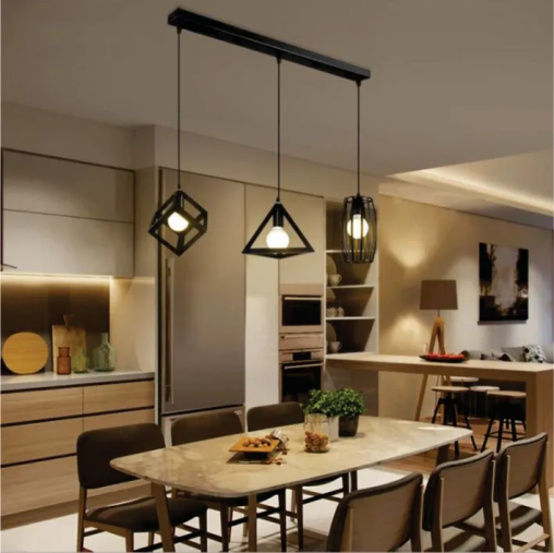 3in1 Combo Hanging Lamp in Flat Base