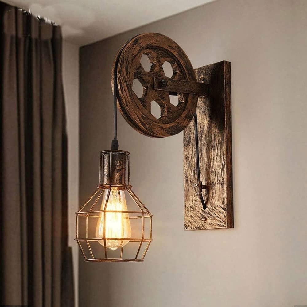 Nest Wall Lamp with Pulley Wheel Design