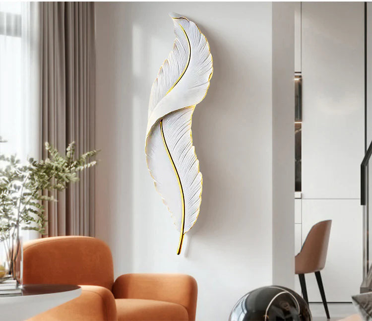 White Leaf Wall Light