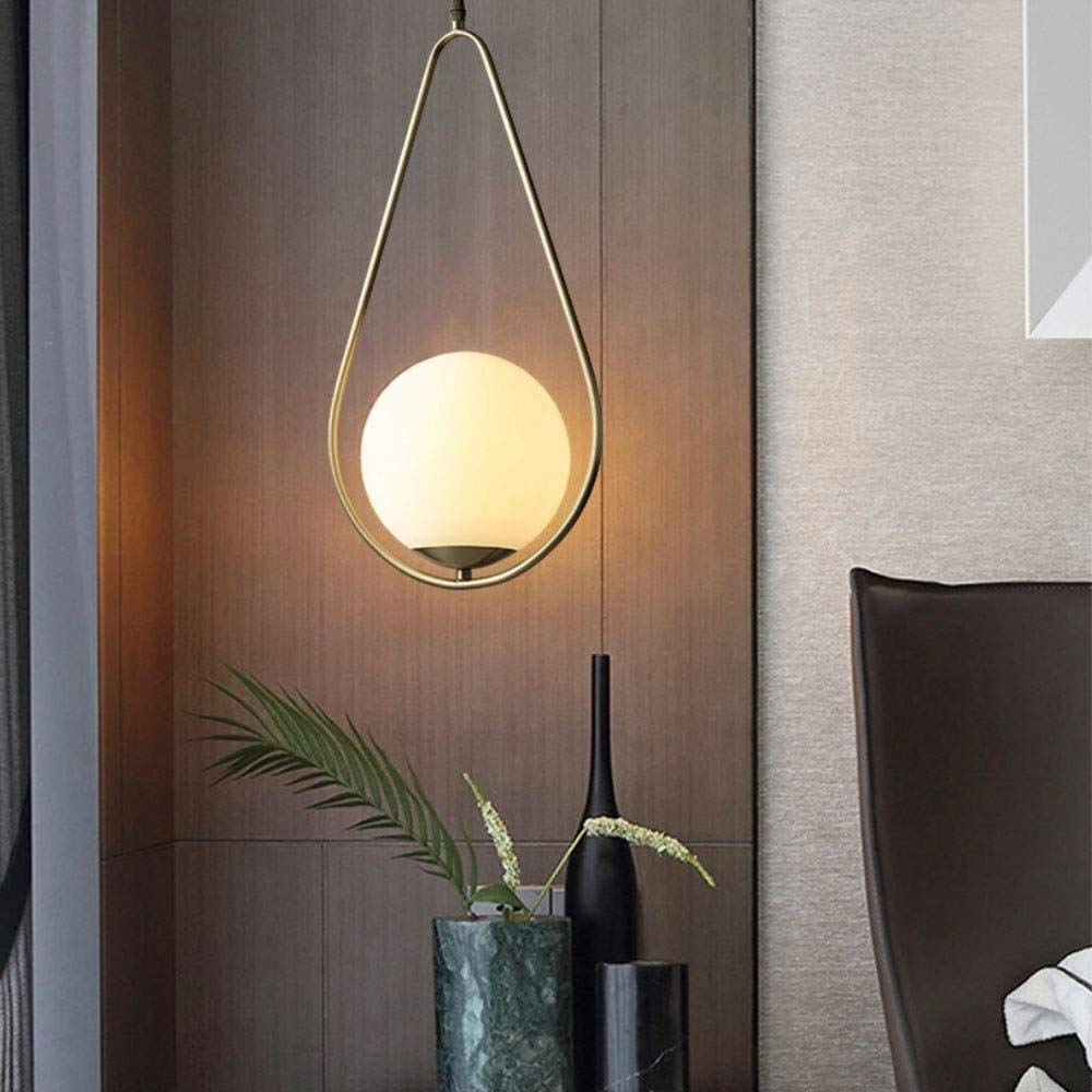 Drop-Shape Hanging Light with Globe