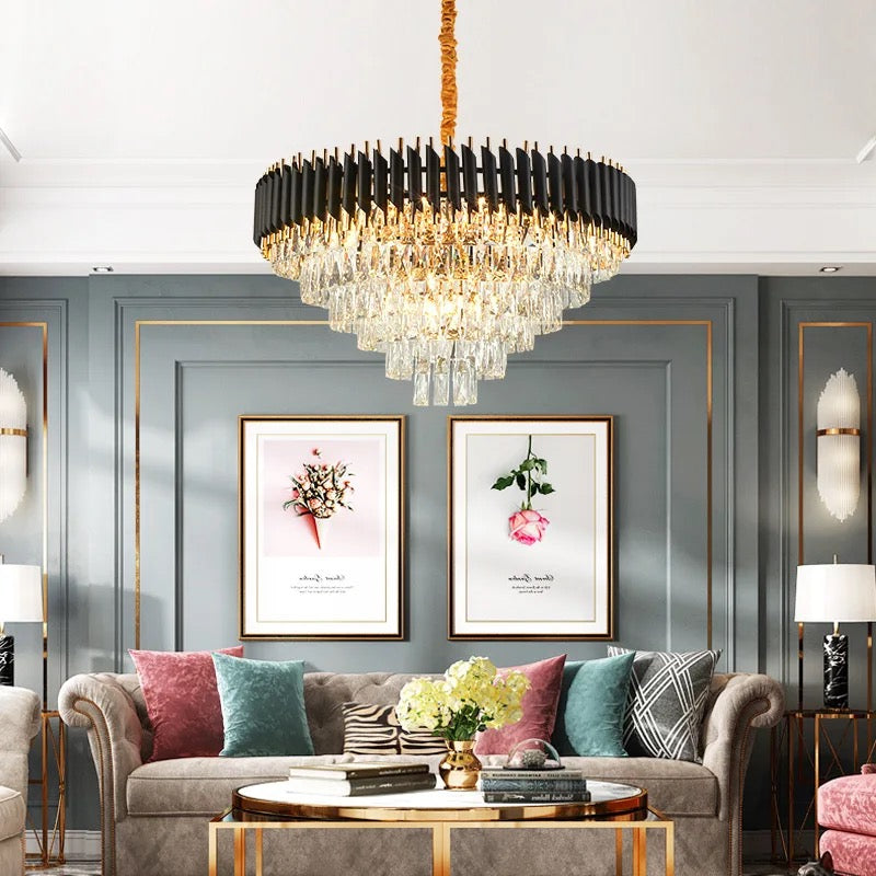 Black Golden Crystal Chandelier