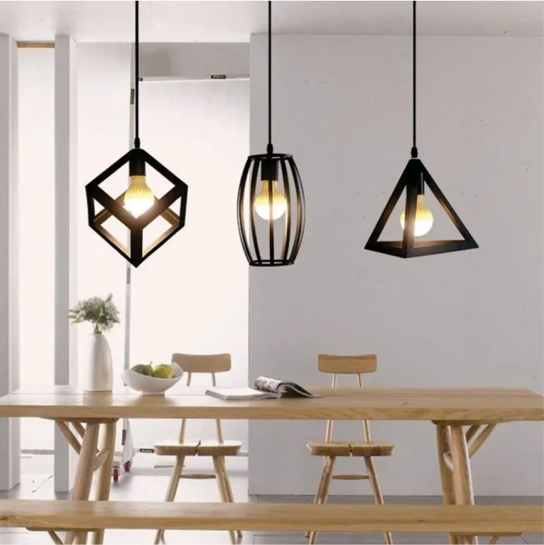 3in1 Combo Hanging Lamp in Flat Base