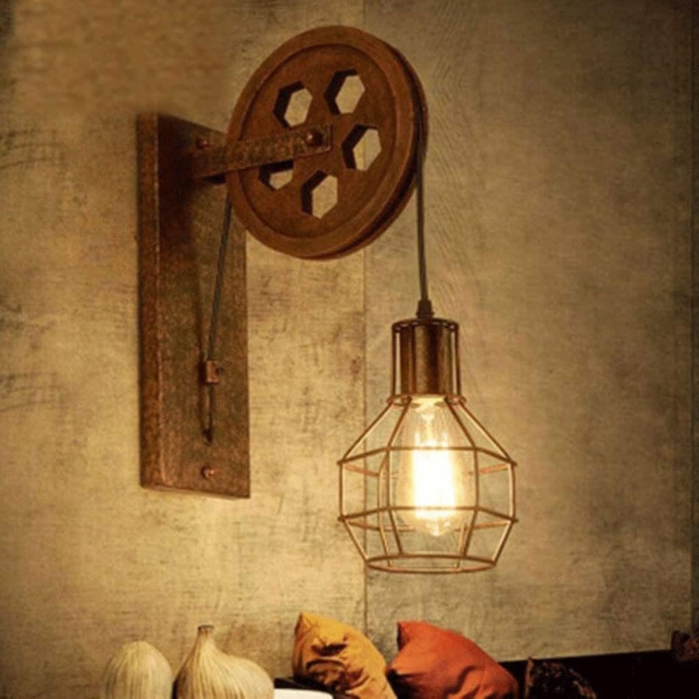 Nest Wall Lamp with Pulley Wheel Design