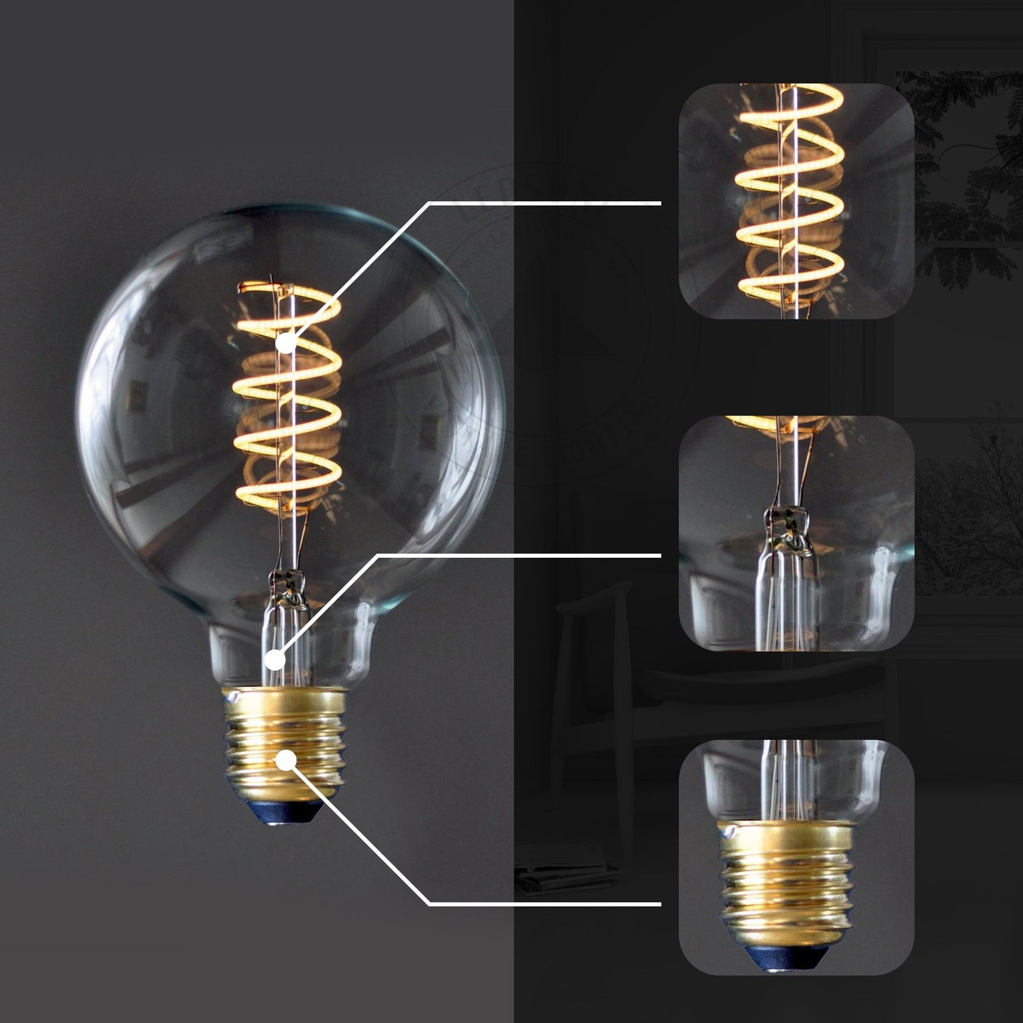 Spiral Filament Bulb | G 125 | Large Size