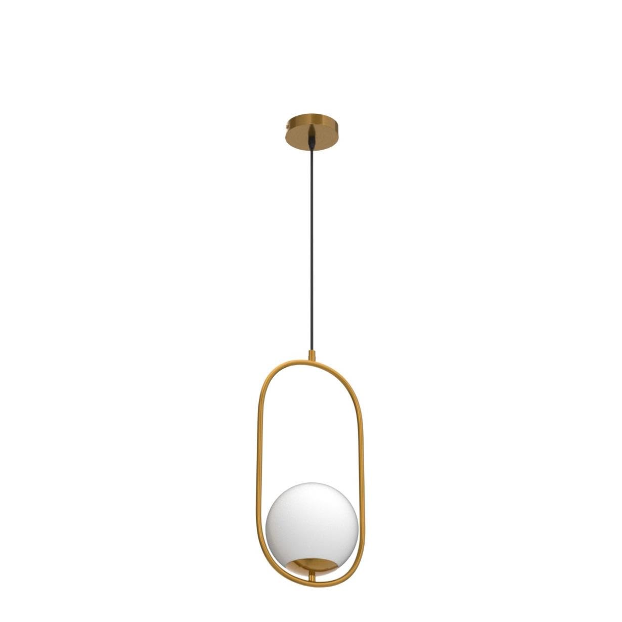 Oval-Shaped Hanging Light with Globe