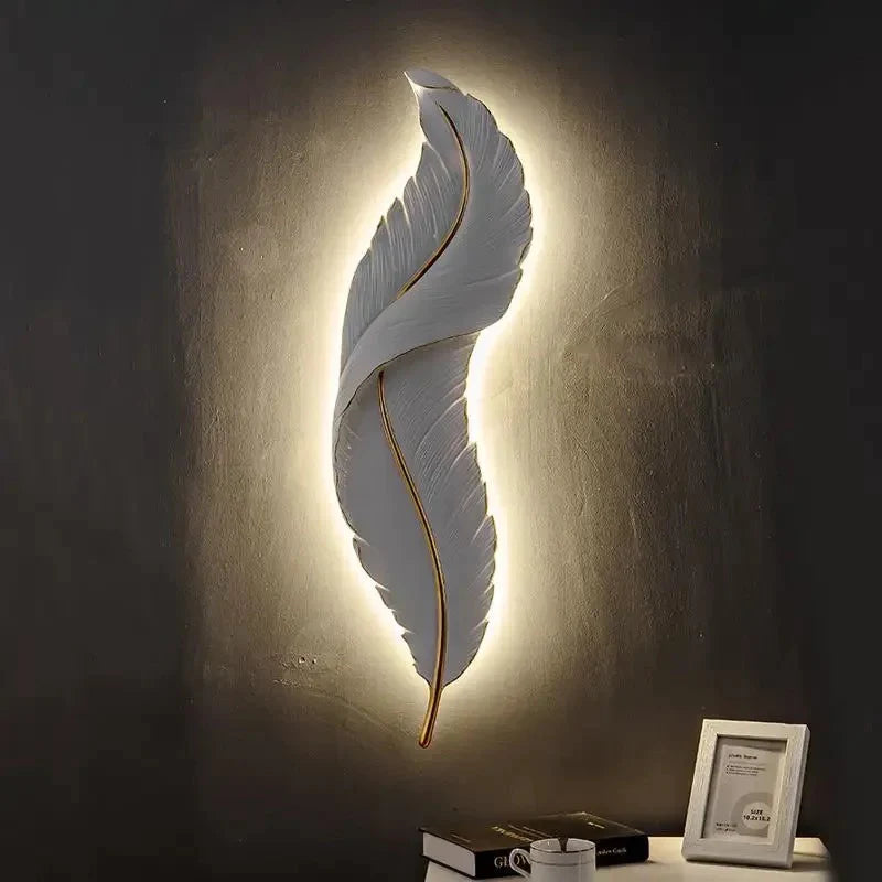 White Leaf Wall Light