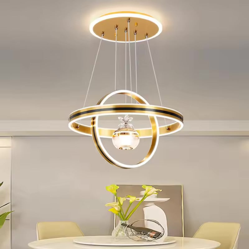 Modern Golden Circular Chandelier