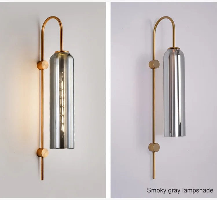 Elegant Smoky Glass Wall Sconce