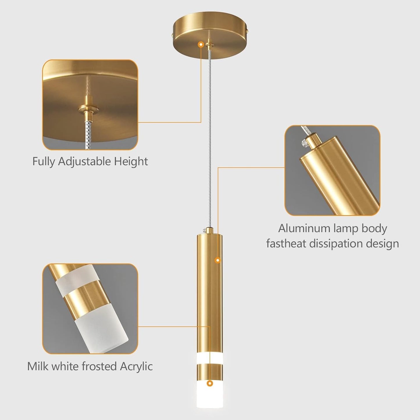 Golden Cylindrical DropLight