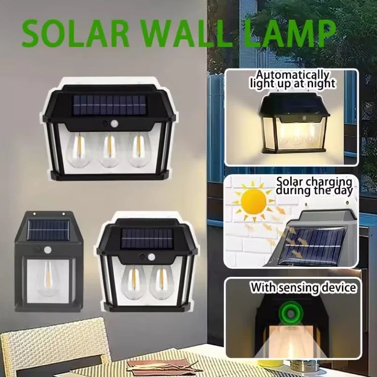 3 Bulbs Solar motion Wall Light