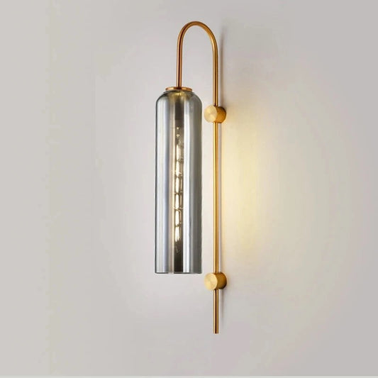 Elegant Smoky Glass Wall Sconce