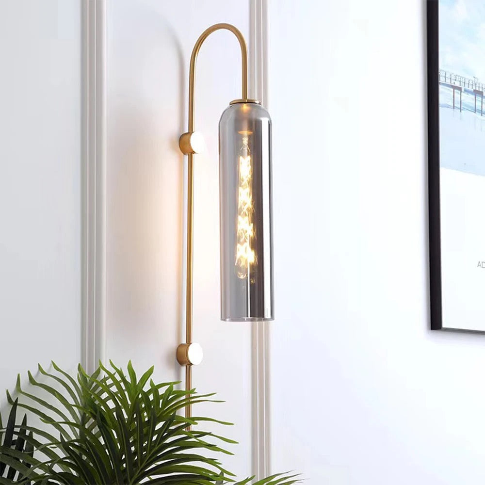 Elegant Smoky Glass Wall Sconce