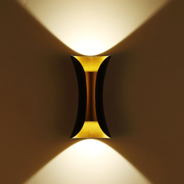 Black Golden Waterproof Up and Down Wall Light