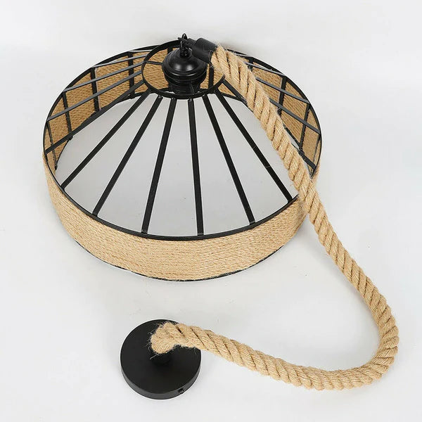 Industrial Hemp Rope Pendant Light