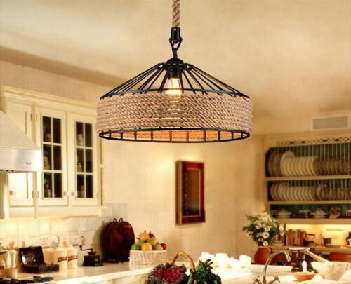 Industrial Hemp Rope Pendant Light