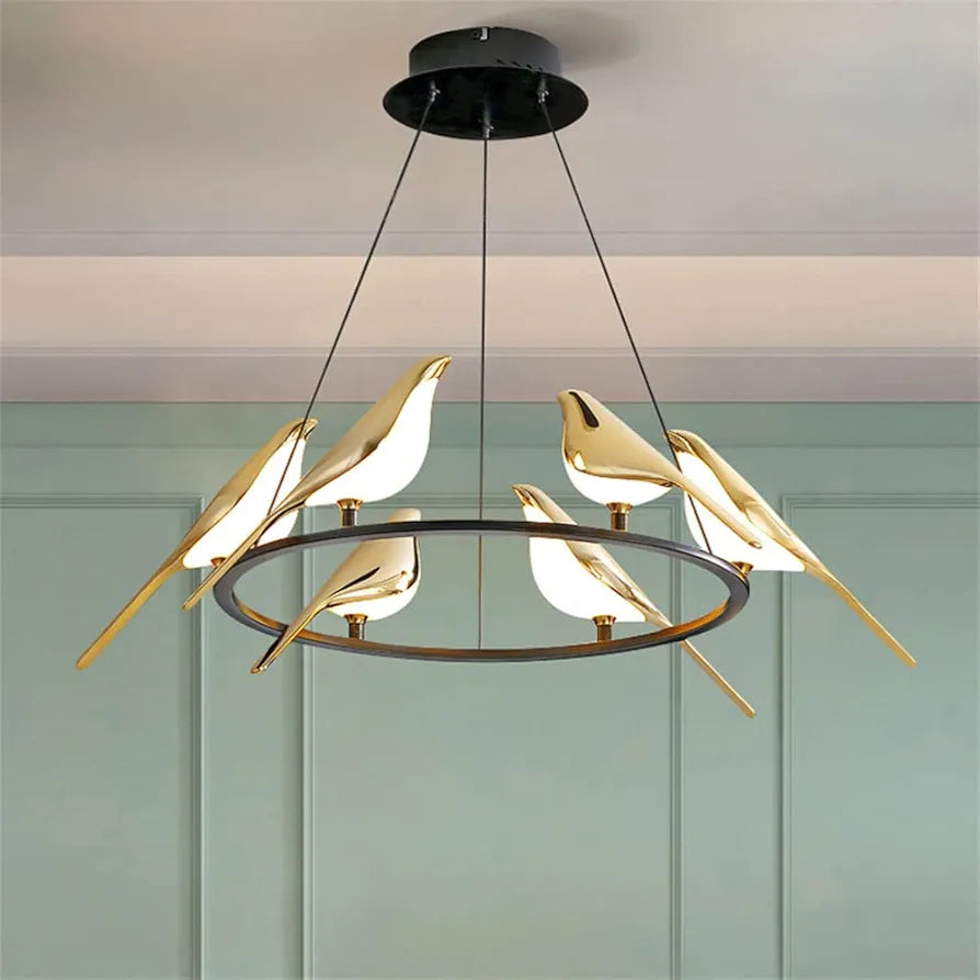 Six Headed Bird Chandelier Lamp