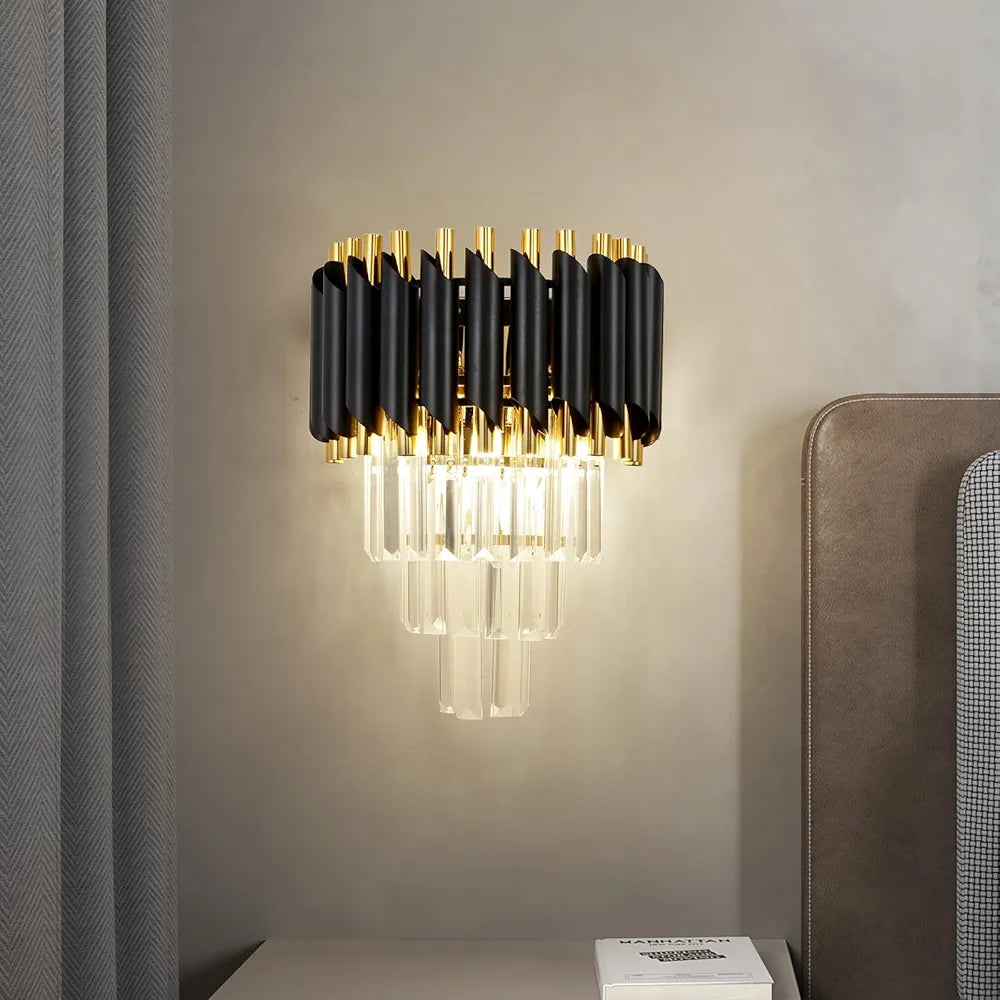 Luxury Crystal Waterfall Wall Lamp