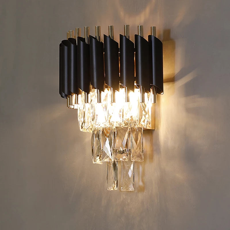Luxury Crystal Waterfall Wall Lamp