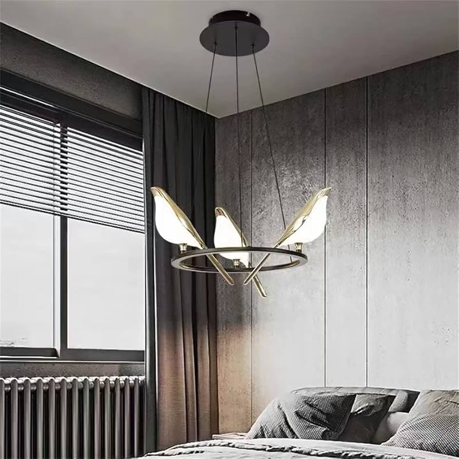 Bird Chandelier Light Modern Round LED Pendant Lamp (3 Birds)