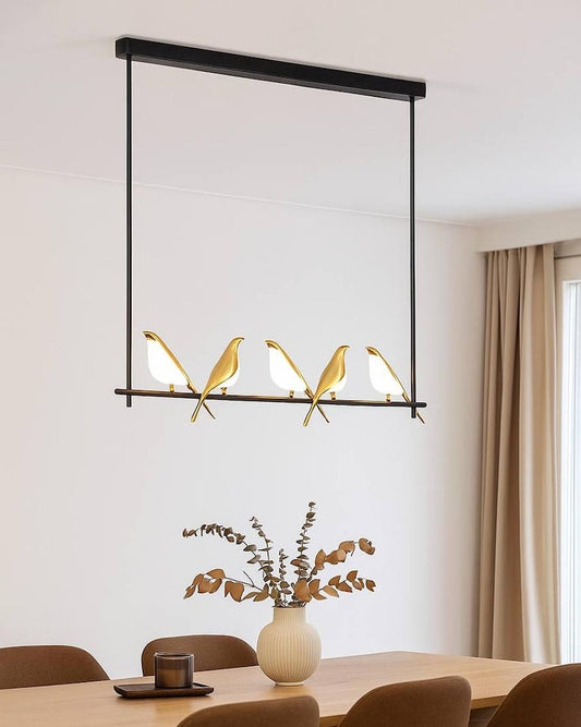 Golden Bird LED Chandelier (5 Birds)