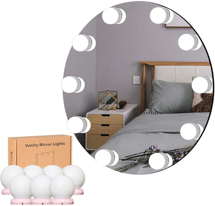 Dimmable LED Vanity Lights for Mirror – USB Powered Makeup Light Bulbs Kit