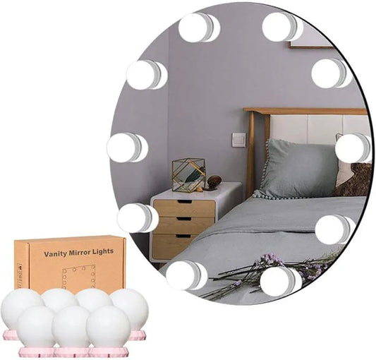 Dimmable LED Vanity Lights for Mirror – USB Powered Makeup Light Bulbs Kit