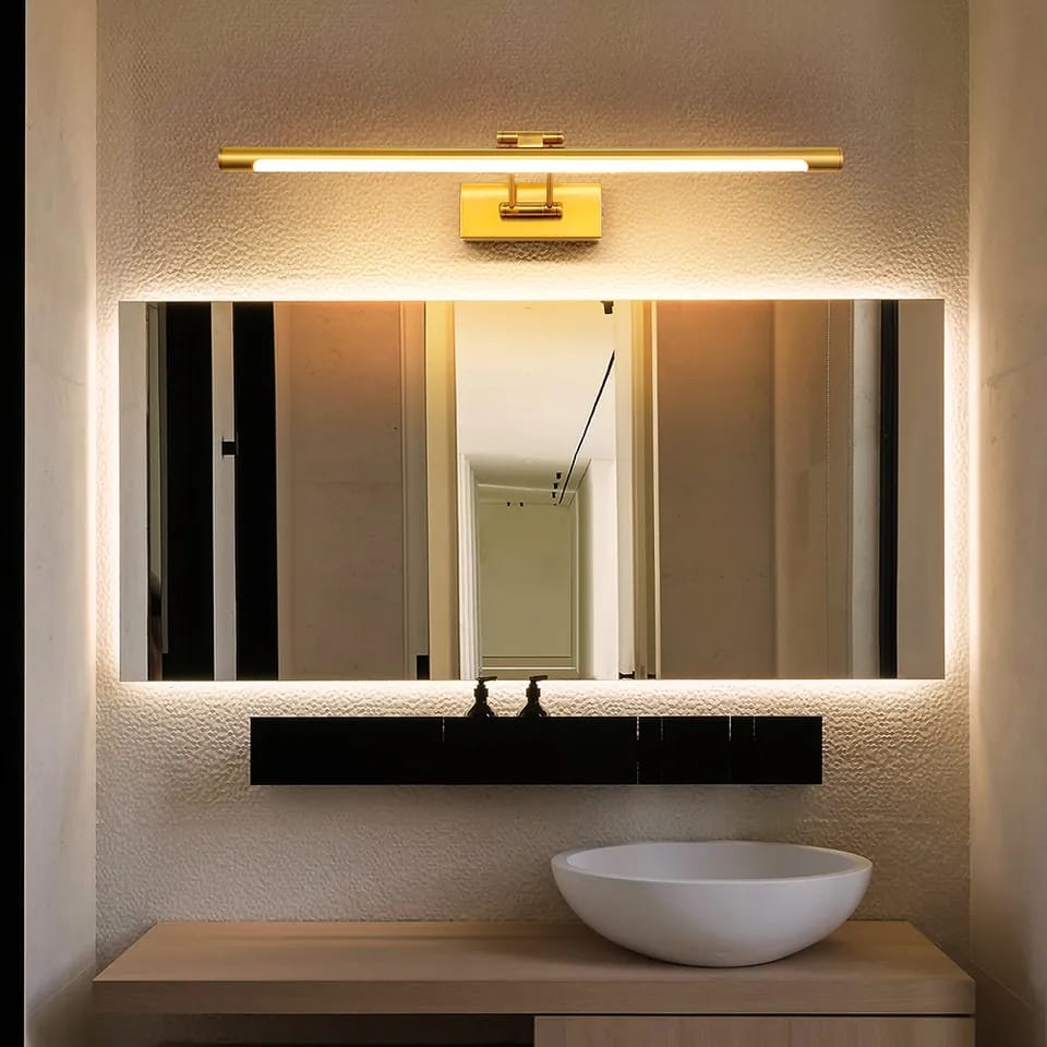 Modern Brass LED Mirror Light